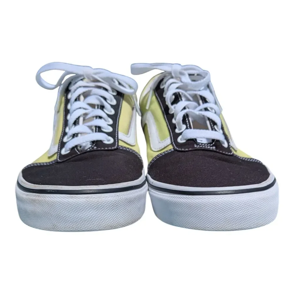Vans Ward Skate Shoes Lime Green Black Checkerboard Midsole Low Top Men's 12